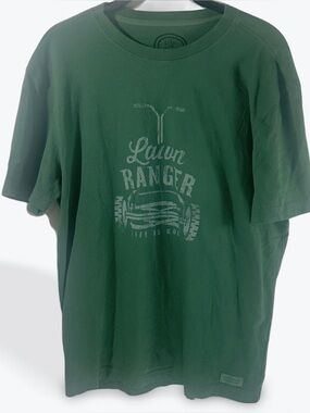 Life is Good Lawn Ranger Graphic Tee in Forest Green Men’s Medium